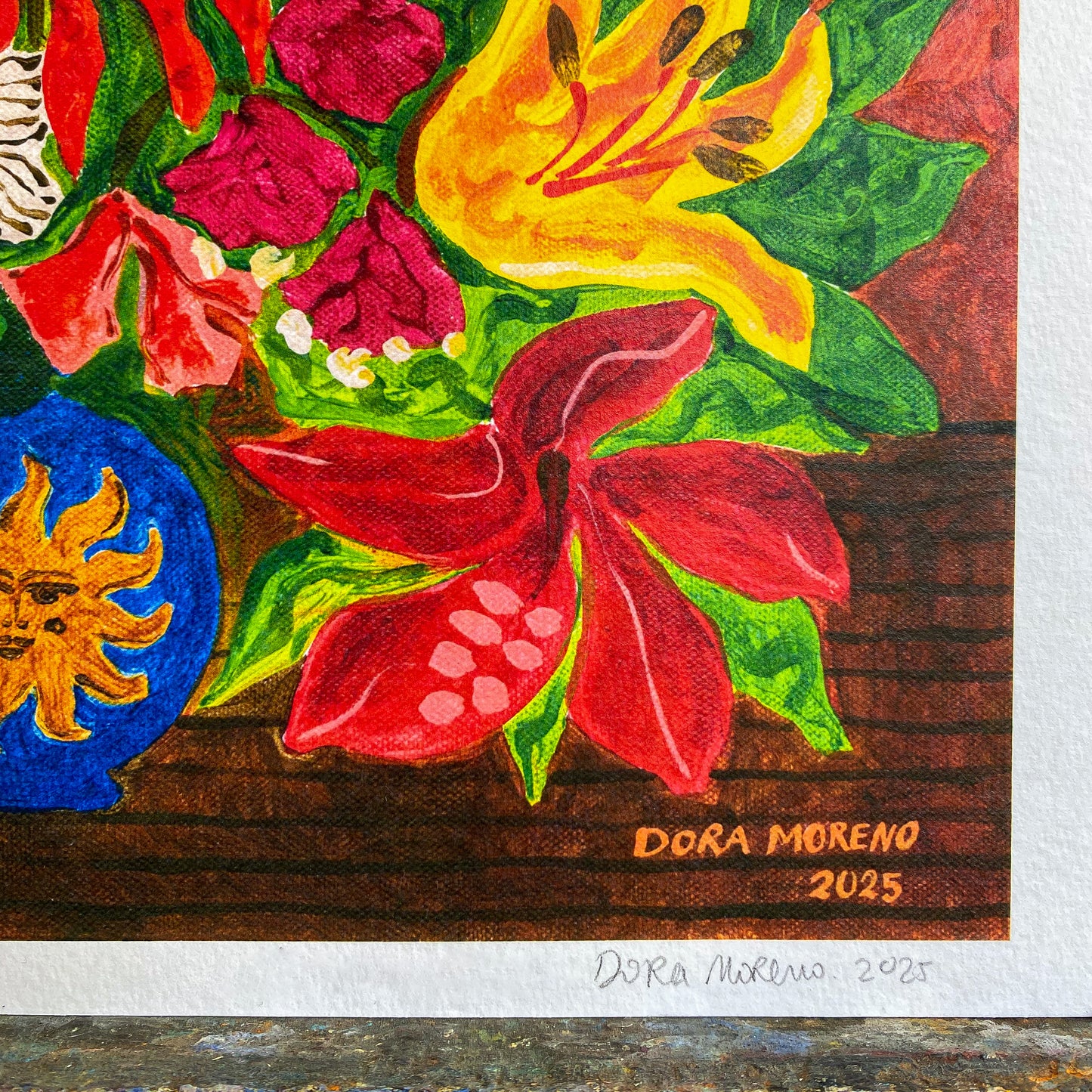 Limited Edition Print – Florals on Sienna